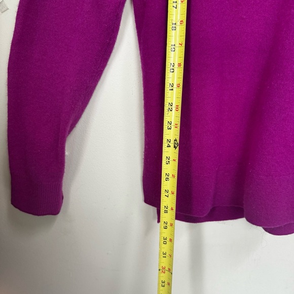 Halogen Cashmere Crew Neck Sweater Tunic Side Cuff Slits Knit Fuschia Pink XXL - Picture 16 of 16
